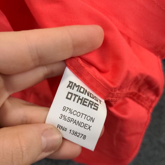 Amongst Others Men's Button Up Shirt Pink XL Long Sleeve Cotton Blend Casual - Picture 9 of 12